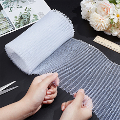 Plastic Wrinkle Mesh Fabric for Dress Headwear Accessories&nbsp;DIY-WH0588-16B