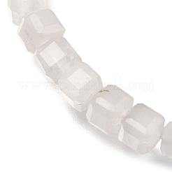 Natural Rose Quartz Cube Beads Stretch Bracelets for Men Women&nbsp;BJEW-JB12276
