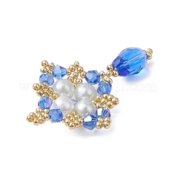 Seed Beads Beaded Charms&nbsp;PALLOY-MZ00362-02