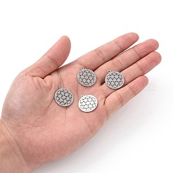 Non-Tarnish 201 Stainless Steel Sacred Geometry Pendants&nbsp;STAS-S105-JN899-1