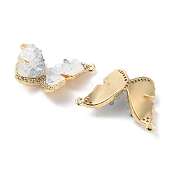 Brass Micro Pave Clear Cubic Zirconia Pendants&nbsp;KK-B102-14G