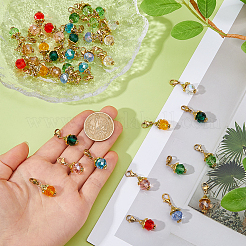 40Pcs 10 Colors Round Glass Pendants Decorations&nbsp;HJEW-DC00141