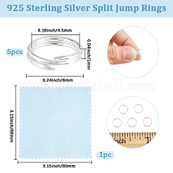 5Pcs 925 Sterling Silver Split Jump Rings&nbsp;STER-BBC0009-45B