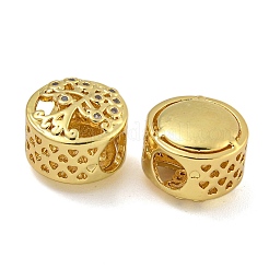 Rack Plating Brass Micro Pave Cubic Zirconia Beads&nbsp;KK-I718-35G
