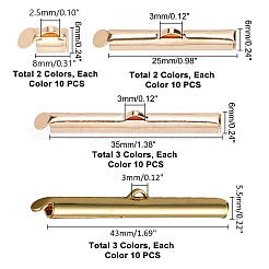 100Pcs 4 Style Brass Slide On End Clasp Tubes&nbsp;KK-PH0003-43
