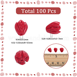 100Pcs Dyed Synthetic Coral Carved Beads&nbsp;CORA-SC0001-14