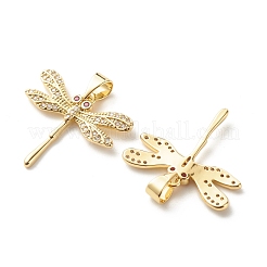 Eco-Friendly Brass Clear Micro Pave Cubic Zirconia Pendants&nbsp;KK-G405-01G-RS