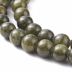 Natural Green Jade Dyed Round Beads Strands&nbsp;JBS053-6MM-41
