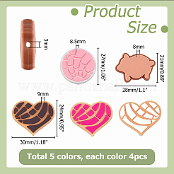20Pcs 5 Styles PVC Beads&nbsp;PVC-HS0001-01