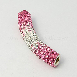Polymer Clay Rhinestone Tube Beads&nbsp;RB-K002-01