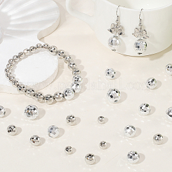 280Pcs 4 Styles Faceted Round Plated Acrylic Beads&nbsp;PACR-PA0001-07