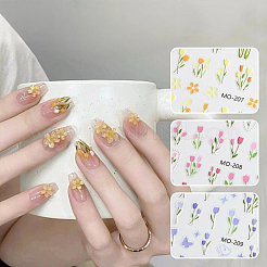 6 Sheets 6 Styles Tulip Pattern Self Adhesive PET Nail Art Stickers Decals&nbsp;MRMJ-SP0001-20