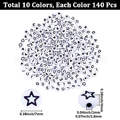 1400Pcs 10 Styles Acrylic Horizontal Hole Beads&nbsp;MACR-PA0001-33