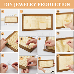 Bamboo & Plastic Rattan Hole Board Jewelry Display Stands&nbsp;ODIS-GA0001-89