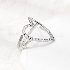 5Pcs 304 Stainless Steel Open Cuff Rings for Women&nbsp;RJEW-K313-12P