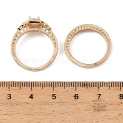 Brass Micro Pave Cubic Zirconia Finger Rings&nbsp;CU-Z001-02G-01