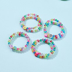 Transparent Acrylic Beaded Stretch Kids Bracelets&nbsp;BJEW-JB06316