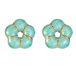 304 Stainless Steel Enamel Flower Stud Earrings&nbsp;EJEW-Z147-03G
