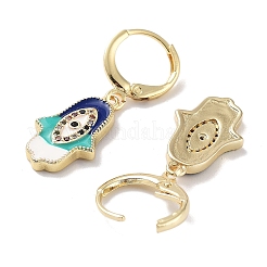 Real 18K Gold Plated Brass Dangle Leverback Earrings&nbsp;EJEW-L269-014G-01