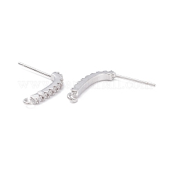 Rack Plating Brass Micro Pave Cubic Zirconia Stud Earring Findings&nbsp;ZIRC-F126-04P