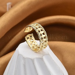 Rack Plating Brass Micro Pave Cubic Zirconia Cuff Finger Rings for Women&nbsp;RJEW-M028-52G
