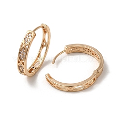 Brass Micro Pave Cubic Zirconia Hoop Earrings&nbsp;EJEW-M238-60KCG
