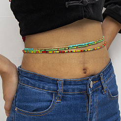 7Pcs 7 Colors Boho Glass Seed Beaded Waist Chains for Women&nbsp;WGEA542-01