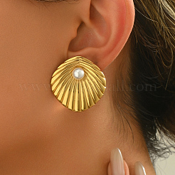 Elegant 201 Stainless Steel Textured Rhombus Stud Earrings&nbsp;YK4954
