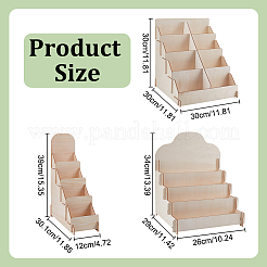 3 Sets 3 Styles Wood Postcard Display Riser Stands&nbsp;ODIS-UN0001-12