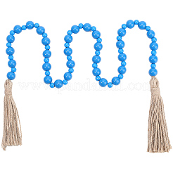 1Pc Round Natural Wood Beads Wall Hanging Decorations&nbsp;HJEW-CN0001-38D