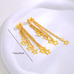 Brass Star Tassel Stud Earrings&nbsp;CV0679