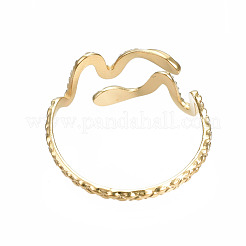 304 Stainless Steel Snake Wrap Open Cuff Ring&nbsp;RJEW-T023-82G