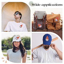 8Pcs Baseball with Fire Polyester Computerized Embroidery Cloth Iron on/Sew on Patches&nbsp;PATC-HY0002-01