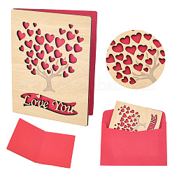 Valentine's Day Wooden Greeting Cards&nbsp;DIY-CP0011-91C