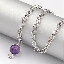 Natural Amethyst Sphere Dowsing Pendulums&nbsp;BJEW-E292-A07