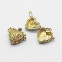 Brass Prayer Box Pendants&nbsp;KK-F722-25C-RS