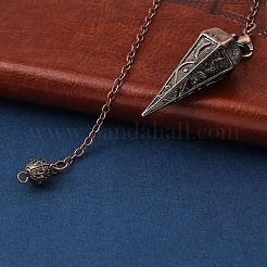 Rack Plating Brass Cone Dowsing Pendulum Pendants&nbsp;AJEW-G064-01