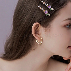 4 Pairs 2 Colors Alloy Stud Earrings&nbsp;EJEW-GO0003-07