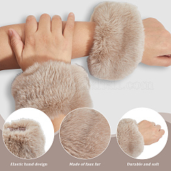 1 Pair Women Velvet Cuffs Oversleeve Arm Gloves&nbsp;AJEW-CY0002-21B