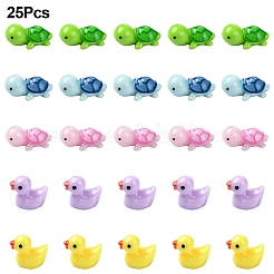 25Pcs 5 Styles Mini Tortoise & Duck Resin Display Decorations&nbsp;RESI-YW0001-61