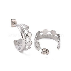 Non-Tarnish 304 Stainless Steel Flat Round Wrap Stud Earrings&nbsp;LS-EJEW-G326-04P