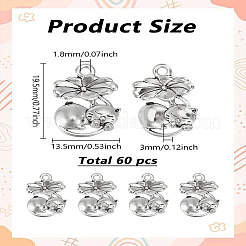 60Pcs Tibetan Style Alloy Pendants&nbsp;FIND-LP0002-96