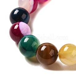 Natural Striped Agate/Banded Agate Round Bead Strands&nbsp;G-E234-16