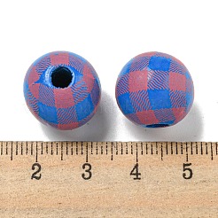 Printed Wood European Beads&nbsp;WOOD-G022-13J