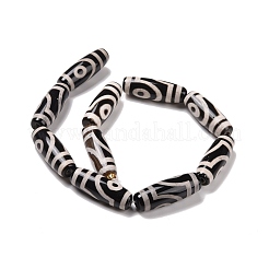Natural Agate Tibetan Style 9-Eye dZi Beads Strands&nbsp;TDZI-K001-01U