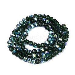 AB Color Plated Transparent Glass Rondelle Beads Strands&nbsp;EGLA-T029-4mm-10N