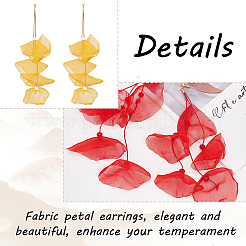 3 Pairs 3 Colors Cloth Flower Cluster Dangle Stud Earrings&nbsp;EJEW-AN0002-04