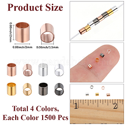 6000Pcs 4 Colors Brass Crimp Beads&nbsp;KK-PA0001-06
