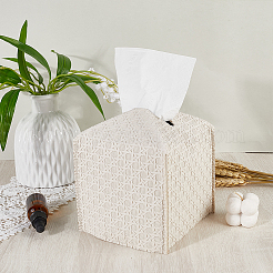 1Pc Crossed Textured Imitation Leather Tissue Boxes&nbsp;CON-CL0001-04A