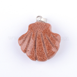 Shell Shape Natural & Synthetic Mixed Stone Pendants&nbsp;G-Q449-25